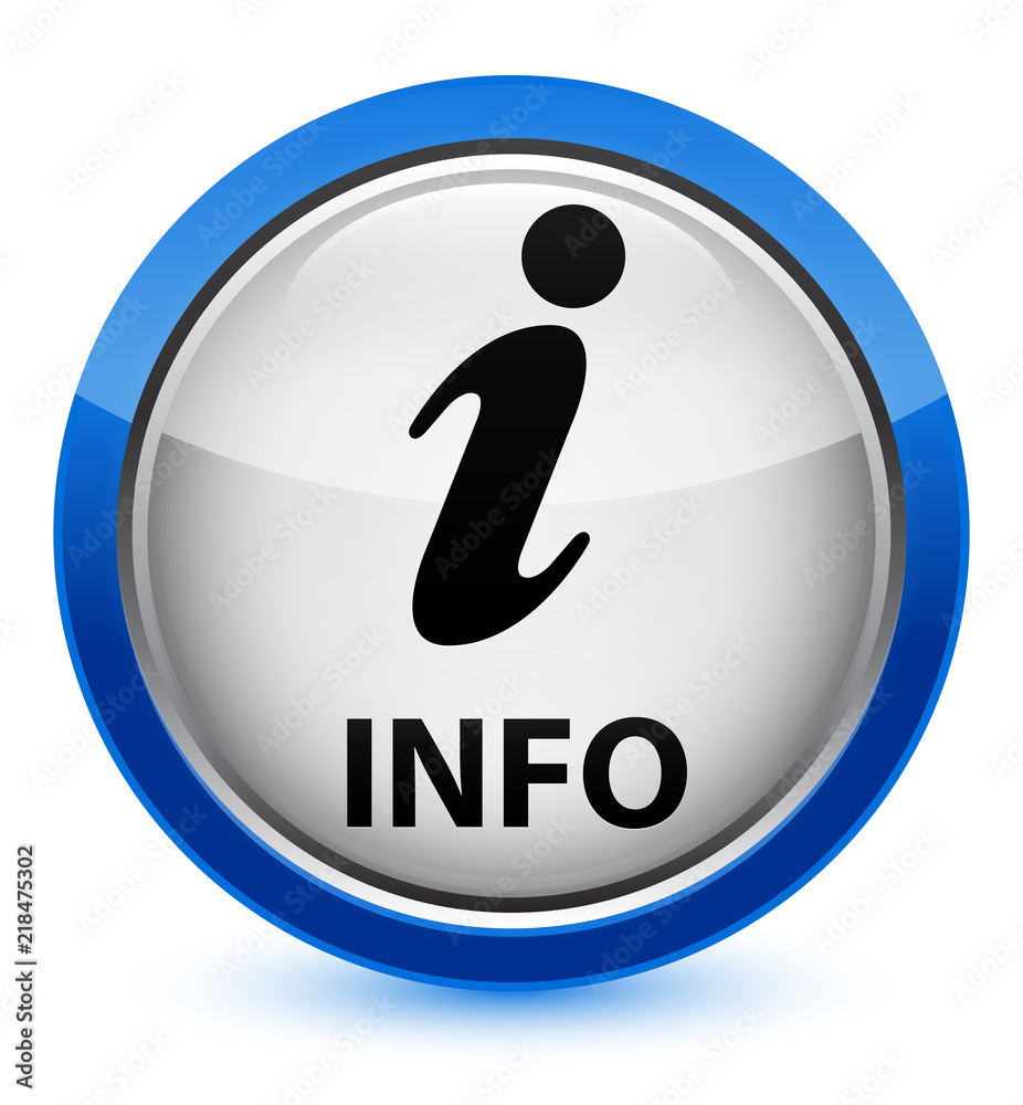 Info crystal blue round button Info crystal blue round button