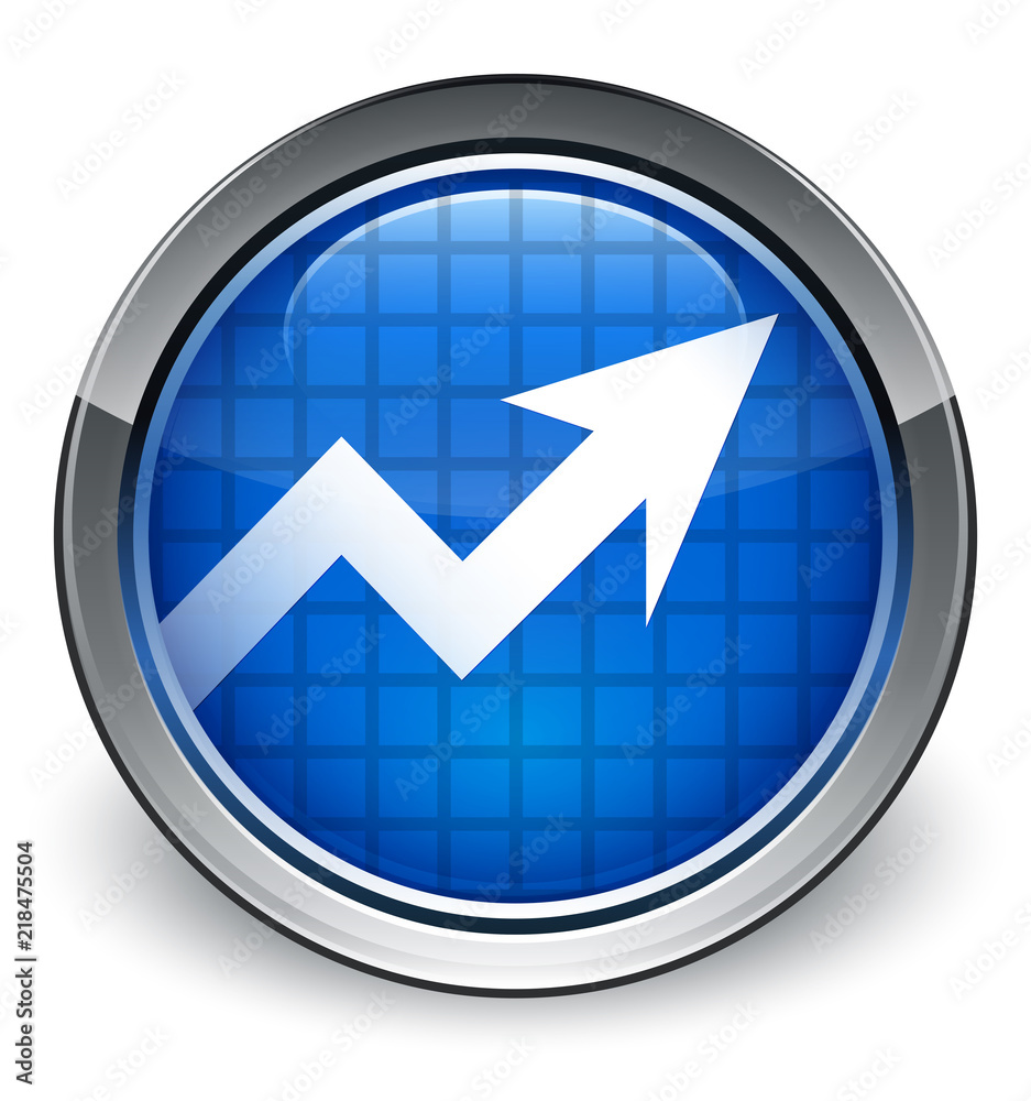 Business graph icon optimum blue round button Business graph icon optimum blue round button