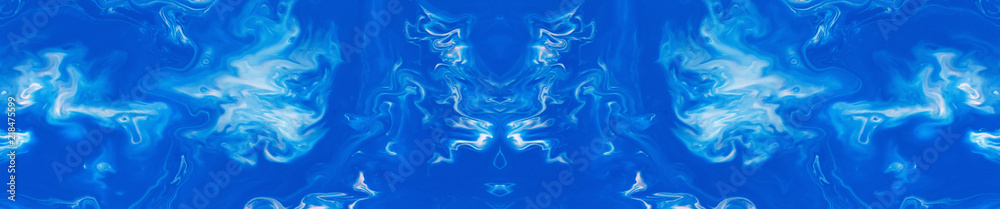 bright blue banner with an abstract marble pattern