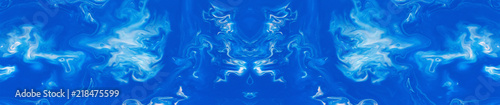 bright blue banner with an abstract marble pattern