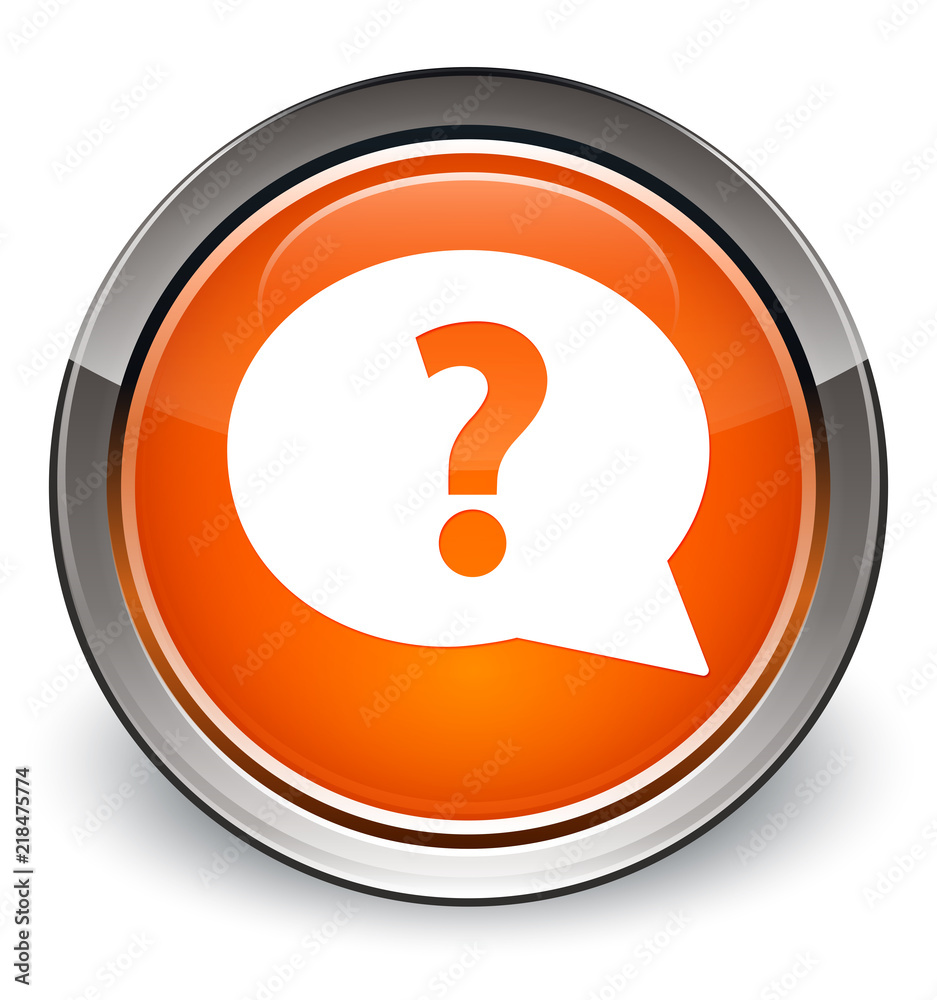 Question mark bubble icon optimum orange round button Question mark bubble icon optimum orange round button