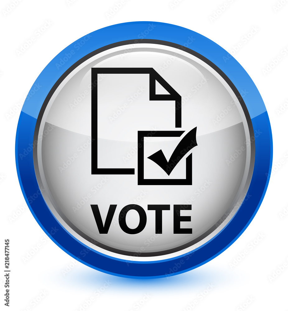 Vote (survey icon) crystal blue round button Vote (survey icon) crystal blue round button