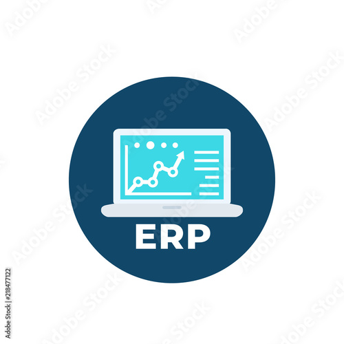 ERP system software icon, vector