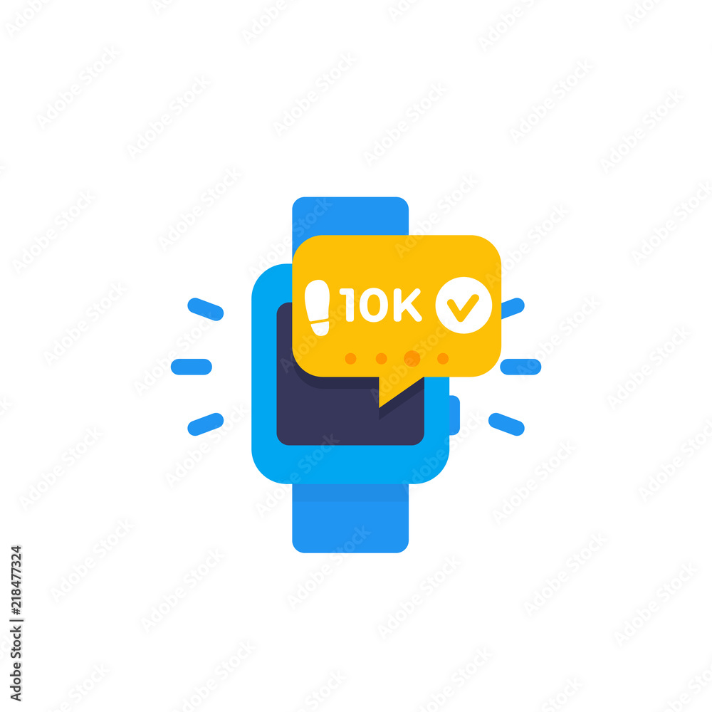 Fitness App Track The Steps Pedometer In Smart Watch Icon Stock fitness-app-track-the-steps-pedometer-in-smart-watch-icon-stock