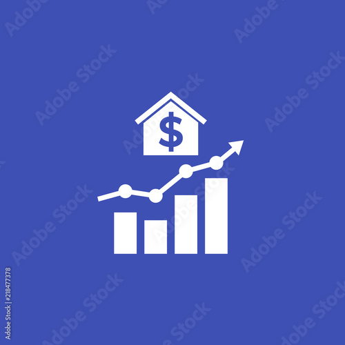 house prices growth icon with graph