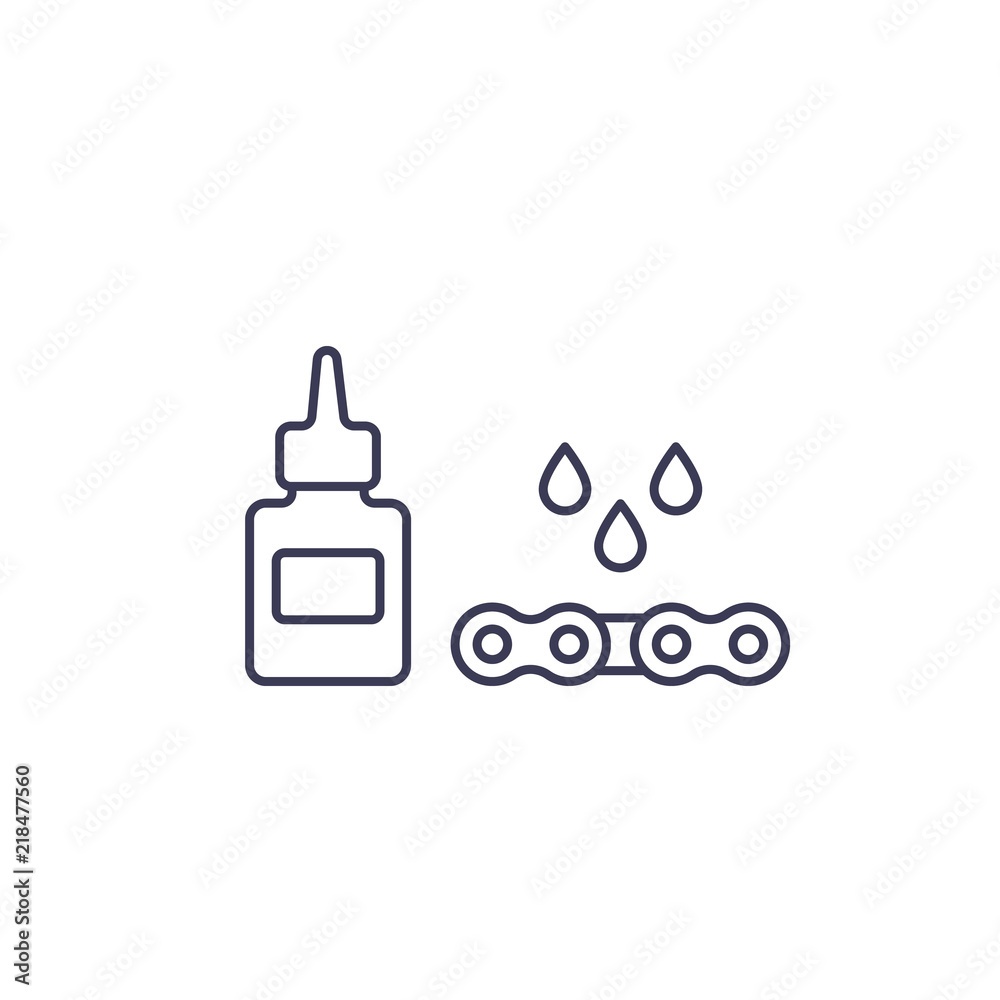 lubricant, oil for bike chain, vector in linear style lubricant, oil for bike chain, vector in linear style