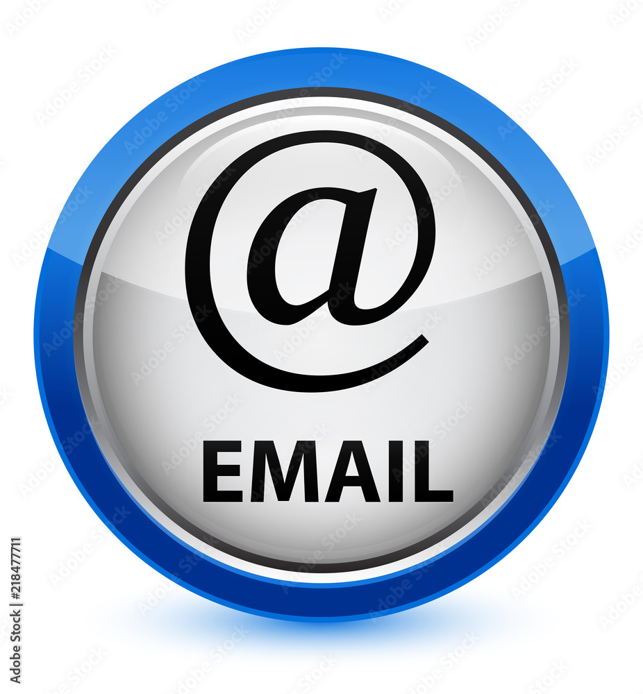 Email (address icon) crystal blue round button Email (address icon) crystal blue round button