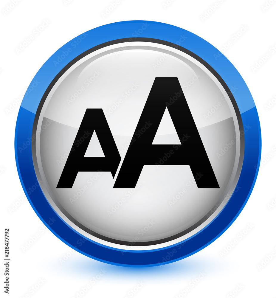 Font size icon crystal blue round button Font size icon crystal blue round button