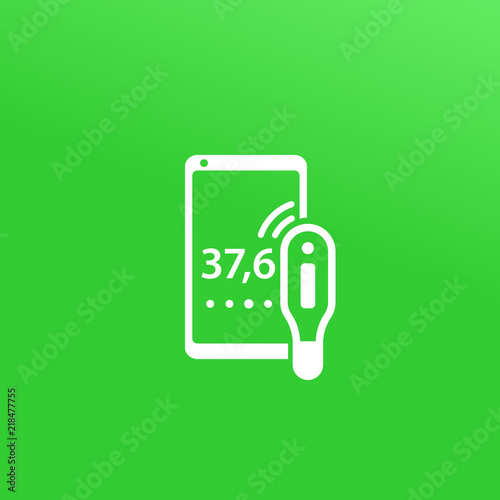 Medical smart thermometer icon