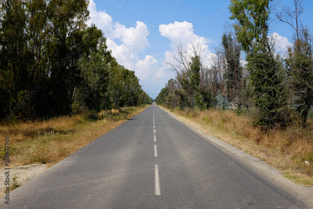 empty and dusty highway on the Mediterranean