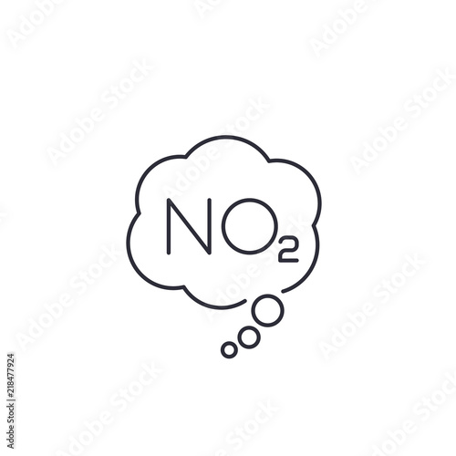 NO2, nitrogen dioxide line icon