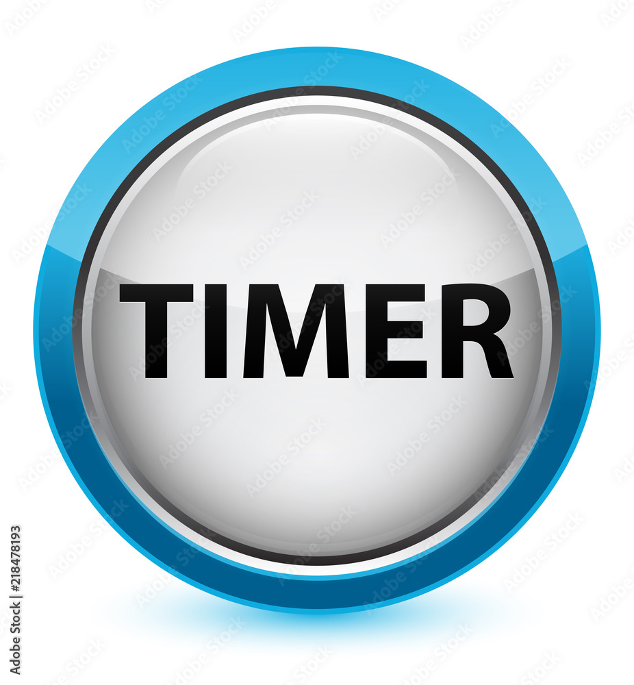 Timer crystal cyan blue round button Timer crystal cyan blue round button