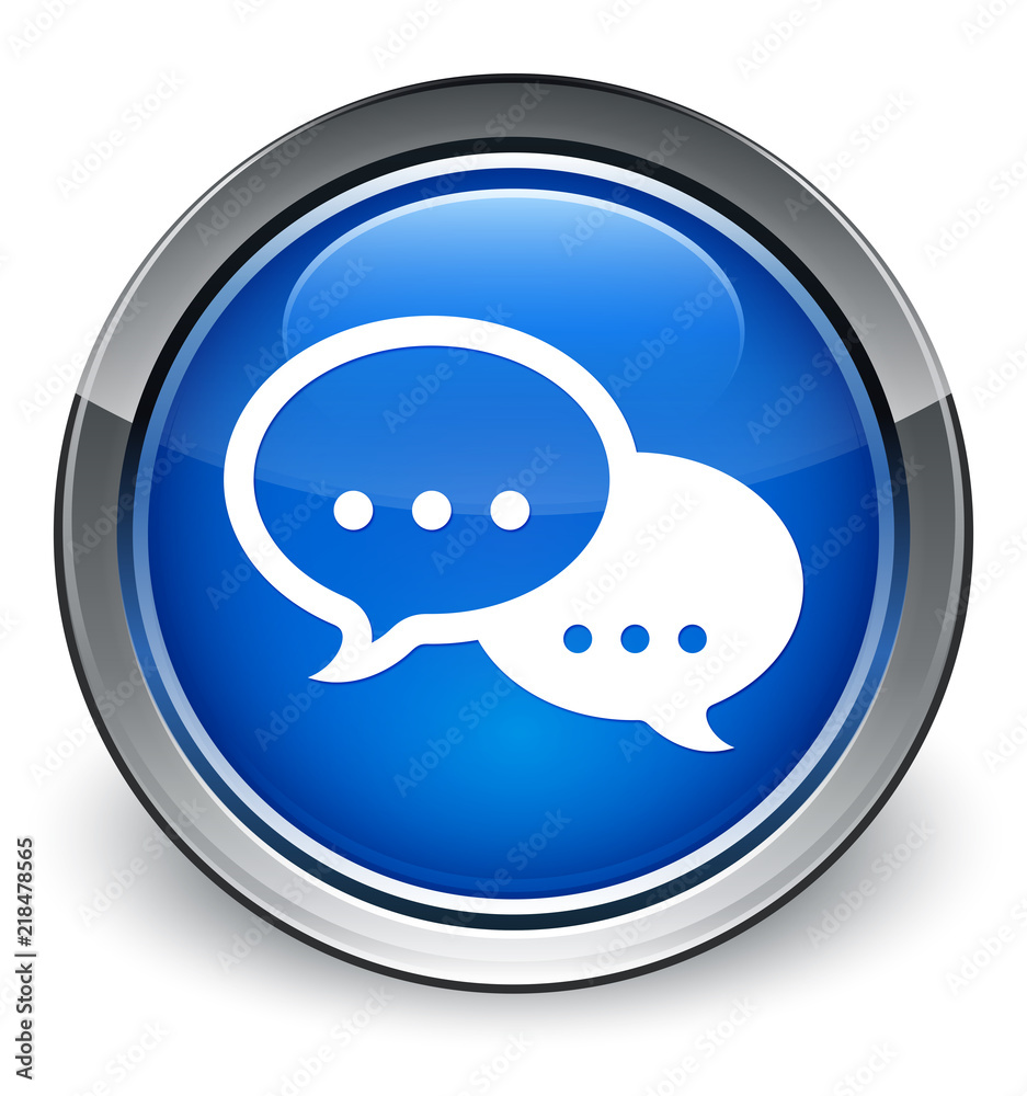 Talk bubble icon optimum blue round button Talk bubble icon optimum blue round button