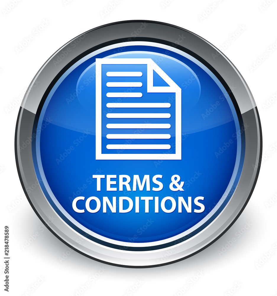 Terms and conditions (page icon) optimum blue round button Terms and conditions (page icon) optimum blue round button