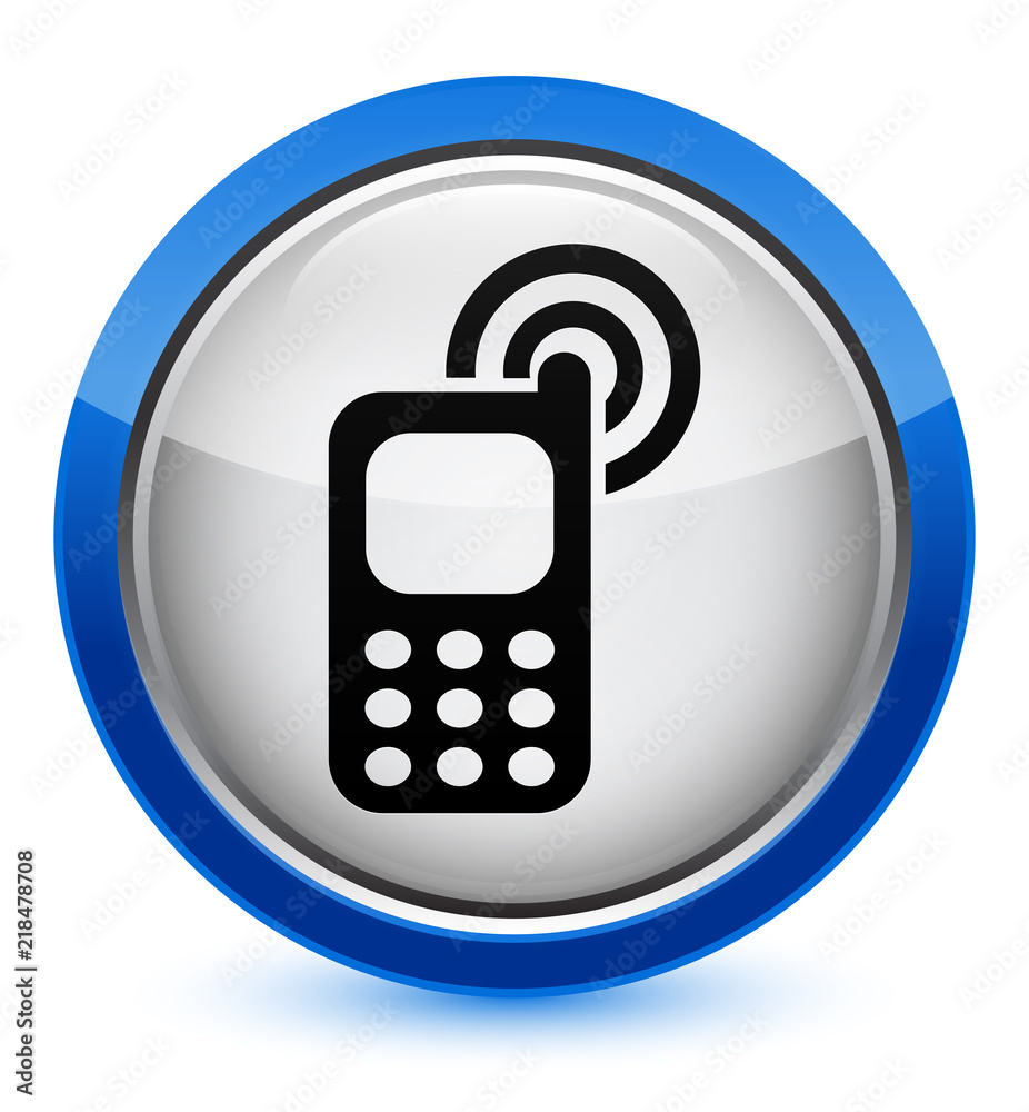 Cellphone ringing icon crystal blue round button Cellphone ringing icon crystal blue round button