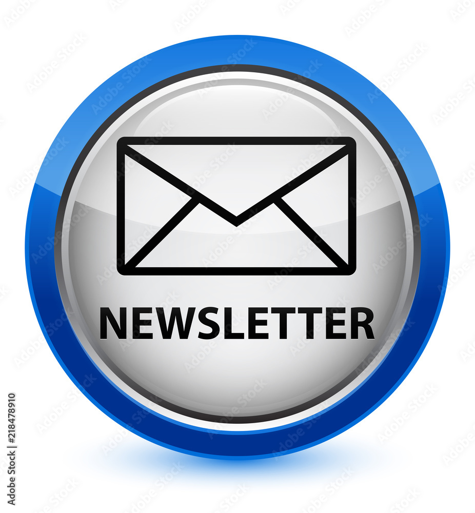 Newsletter crystal blue round button Newsletter crystal blue round button