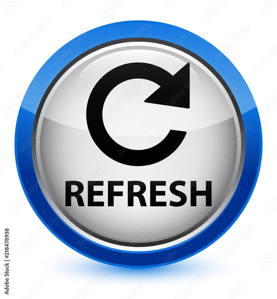 Refresh (rotate arrow icon) crystal blue round button Refresh (rotate arrow icon) crystal blue round button