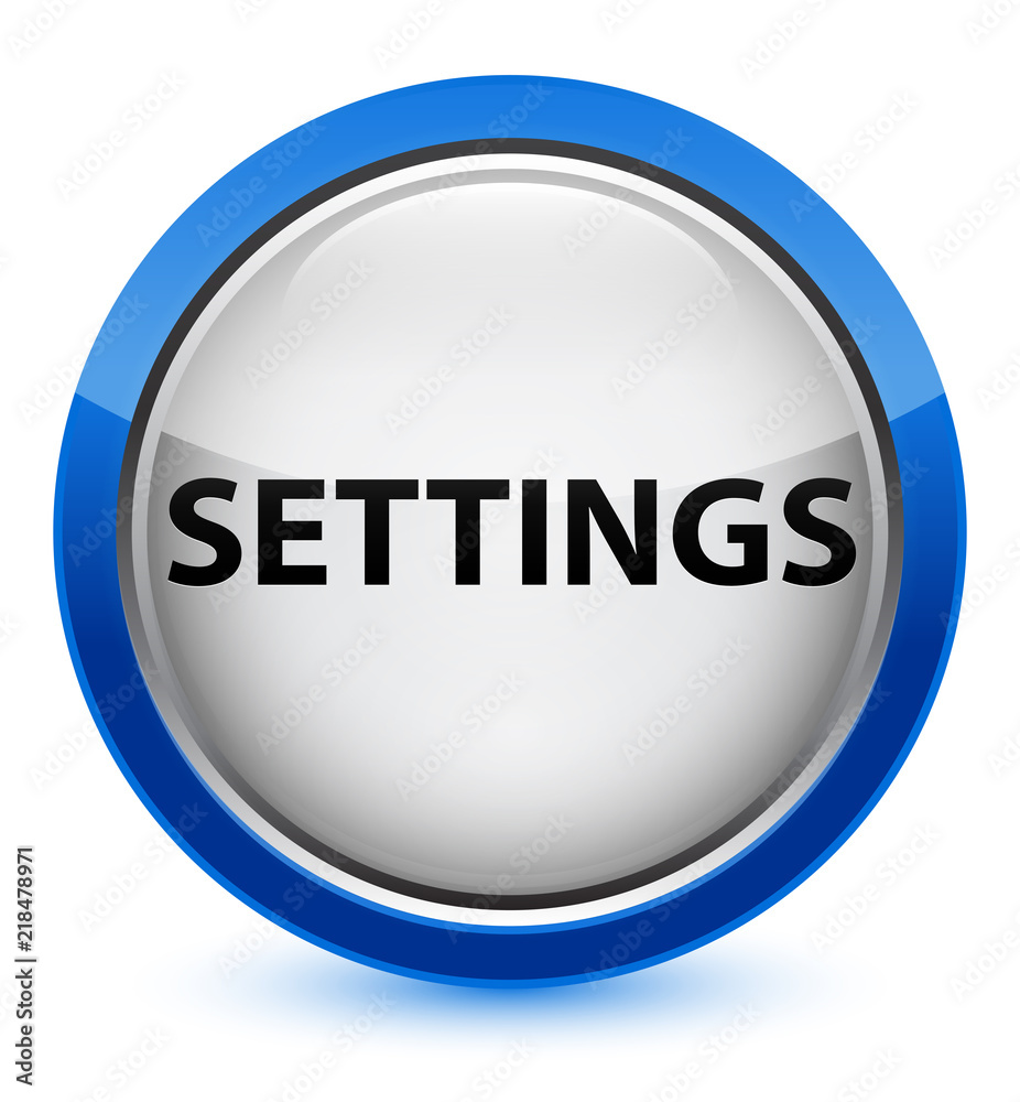 Settings crystal blue round button Settings crystal blue round button