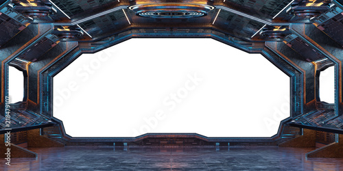 Fototapeta Naklejka Na Ścianę i Meble -  Grunge Spaceship interior background 3D rendering