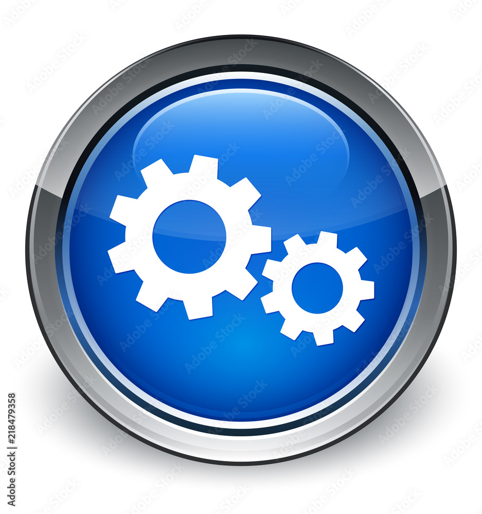 Process icon optimum blue round button Process icon optimum blue round button