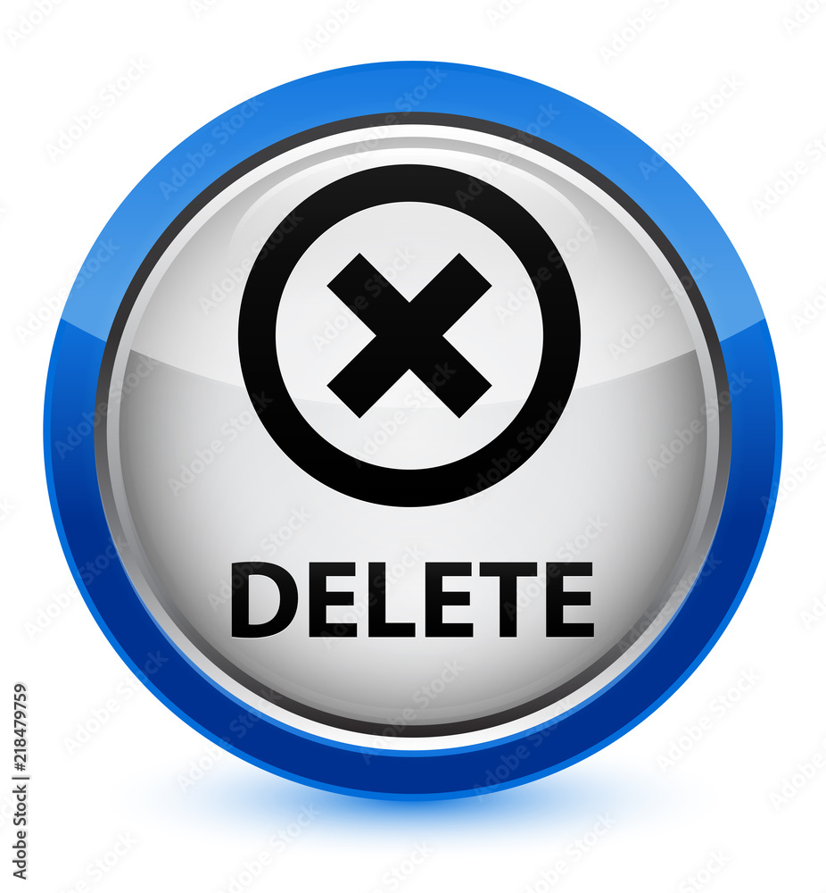 Obraz premium Delete crystal blue round button