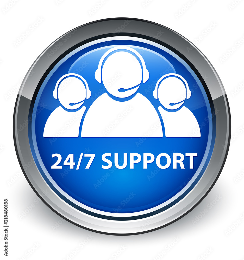 24/7 Support (customer care team icon) optimum blue round button 24/7 Support (customer care team icon) optimum blue round button