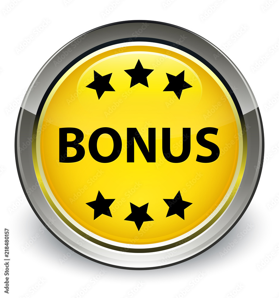 Bonus icon optimum yellow round button Bonus icon optimum yellow round button