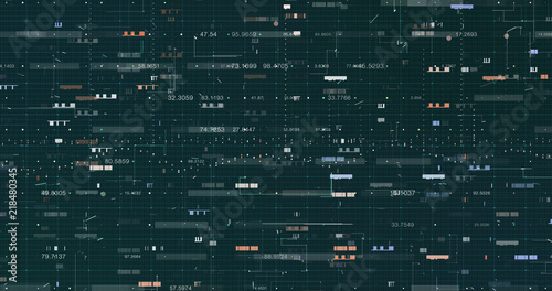 Abstract digital data background, 3D rendering