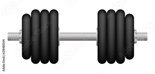 black dumbbell isolated on a white background vector