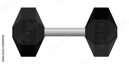 black dumbbell isolated on a white background vector