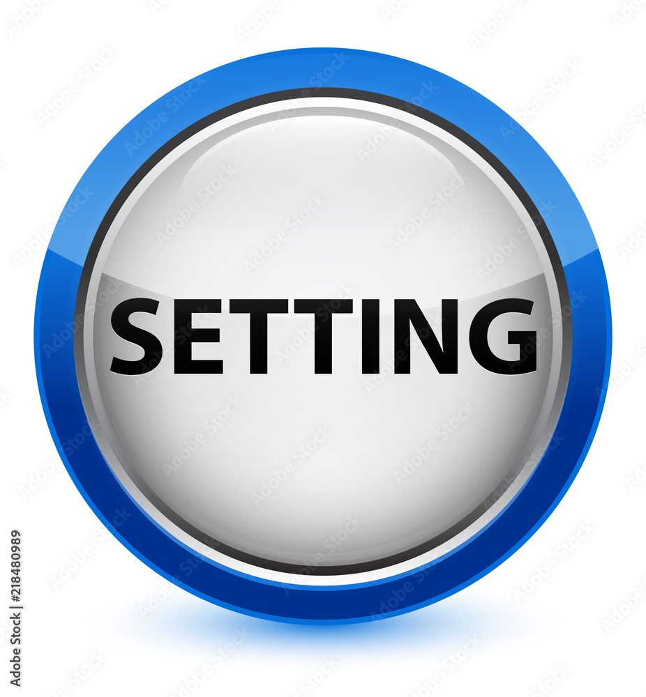 Setting crystal blue round button Setting crystal blue round button