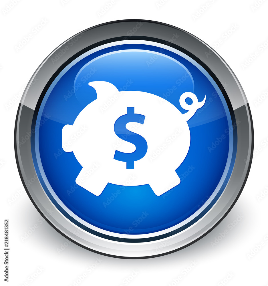 Piggy bank dollar sign icon optimum blue round button Piggy bank dollar sign icon optimum blue round button