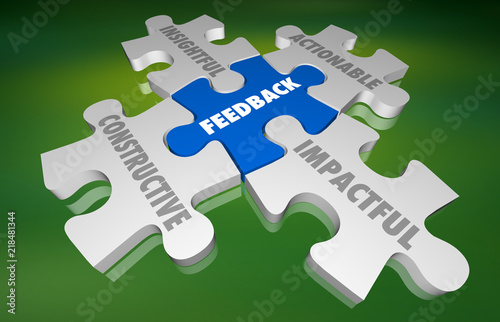 Feedback Constructive Insightful Actionable Puzzle 3d Illustration