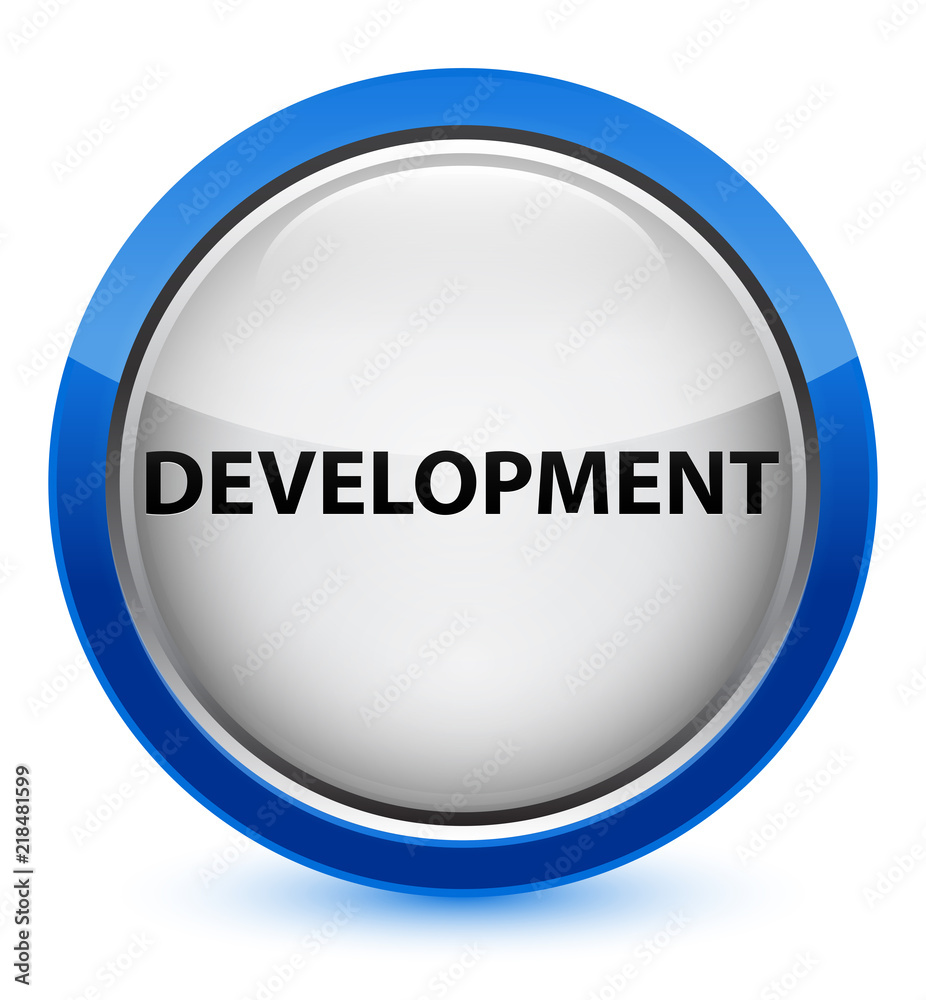 Development crystal blue round button Development crystal blue round button