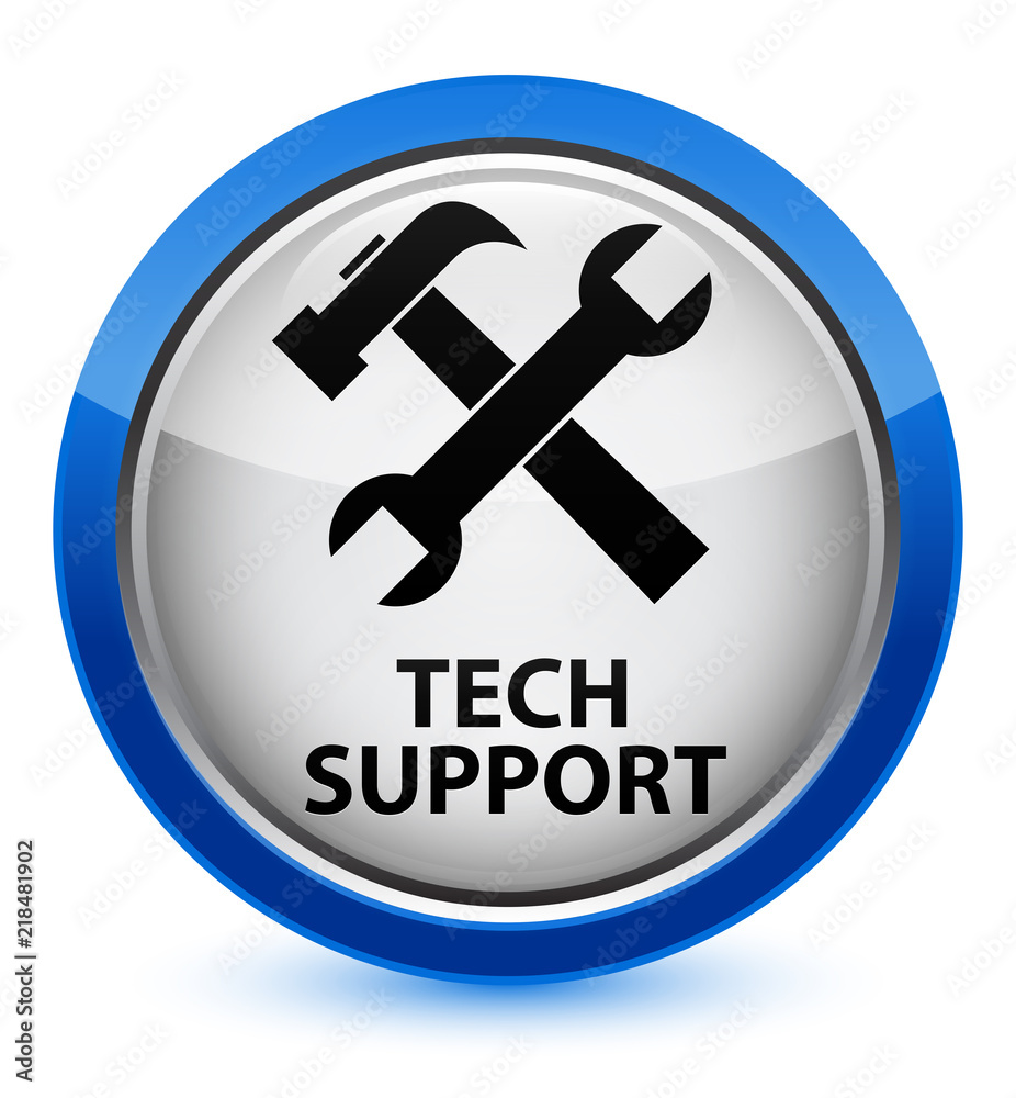 Tech support (tools icon) crystal blue round button Tech support (tools icon) crystal blue round button