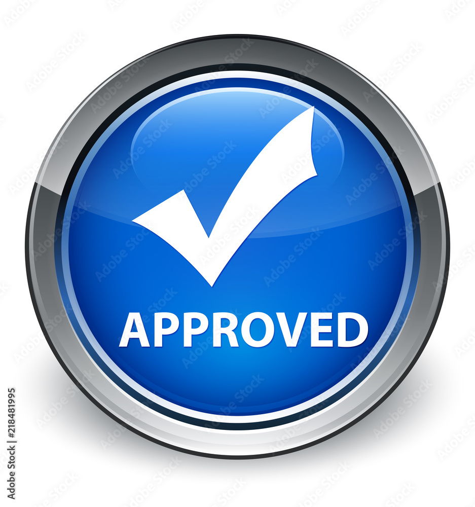 Approved (validate icon) optimum blue round button Approved (validate icon) optimum blue round button