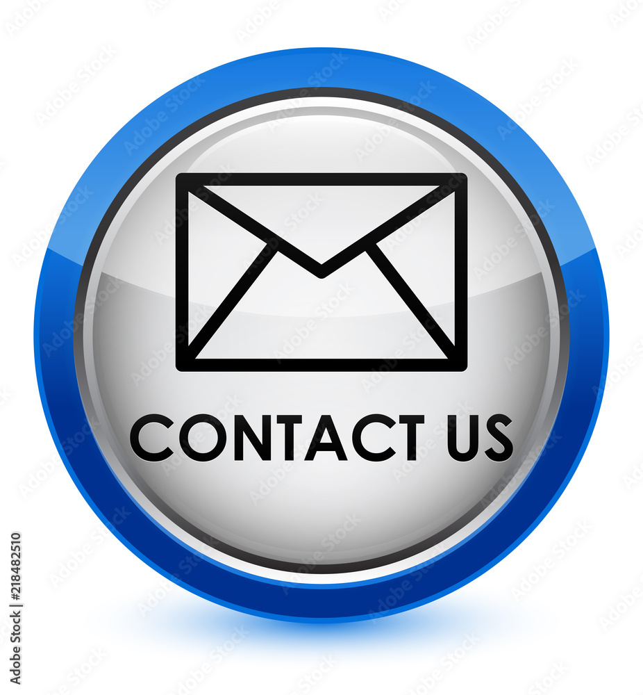 Contact us (email icon) crystal blue round button Contact us (email icon) crystal blue round button