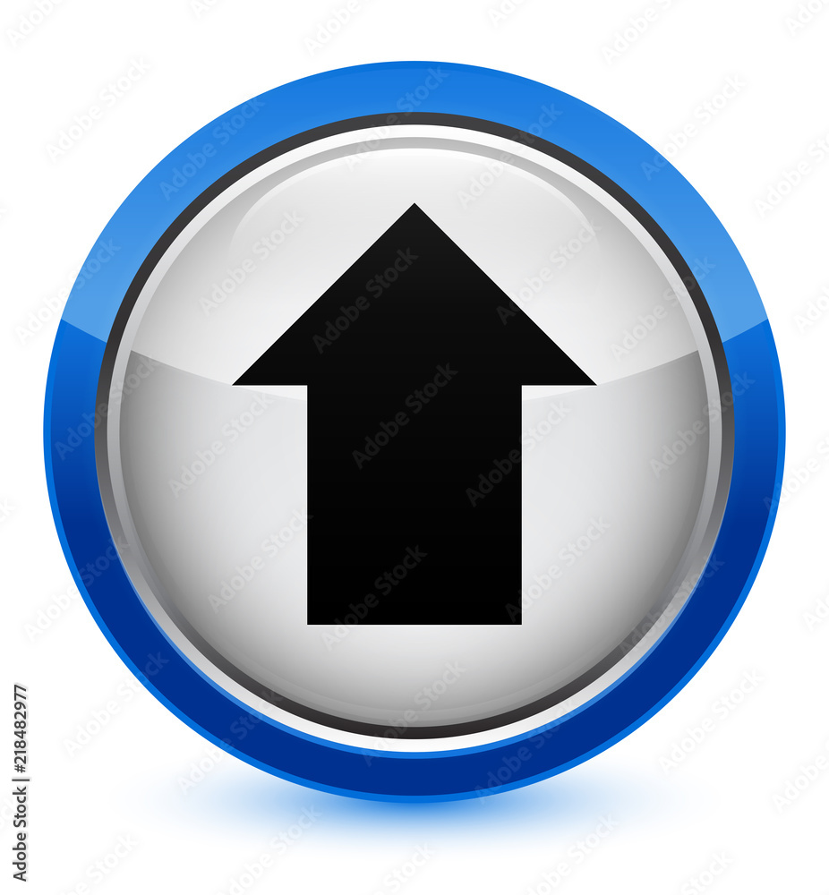 Upload arrow icon crystal blue round button Upload arrow icon crystal blue round button