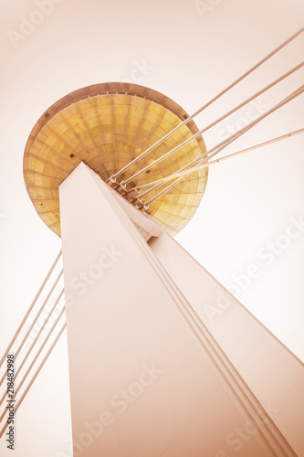 Novy Most Bridge, famous ufo tower, Bratislava. Slovakia