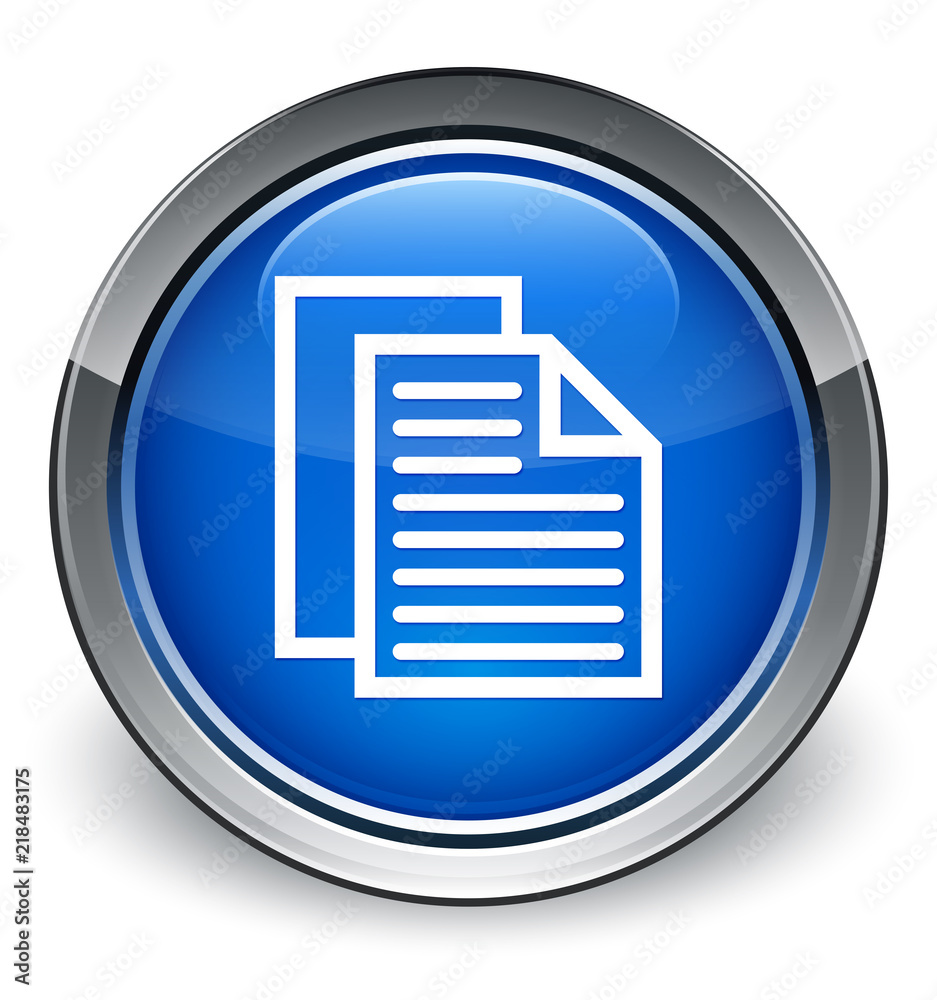 Document pages icon optimum blue round button Document pages icon optimum blue round button