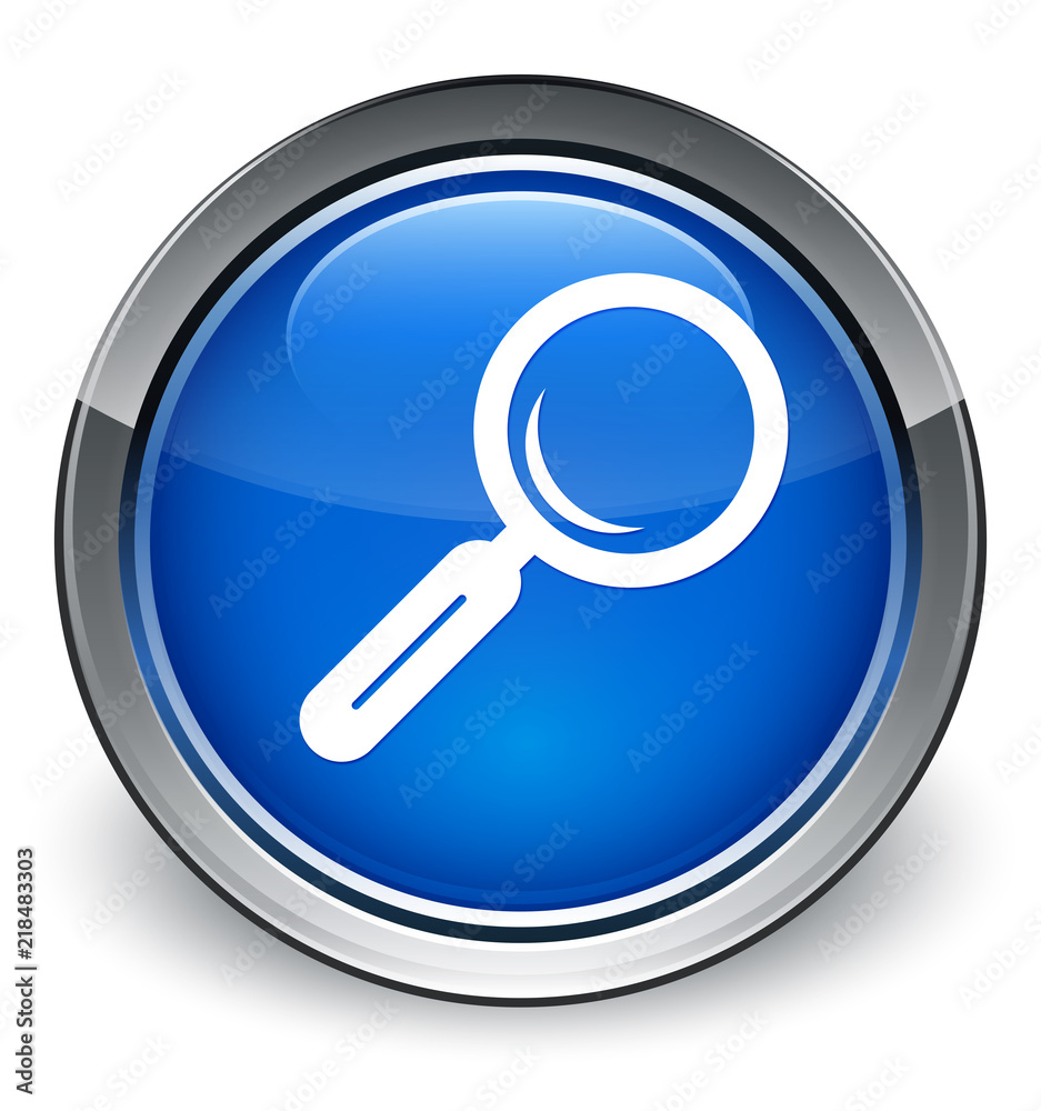 Magnifying glass icon optimum blue round button Magnifying glass icon optimum blue round button