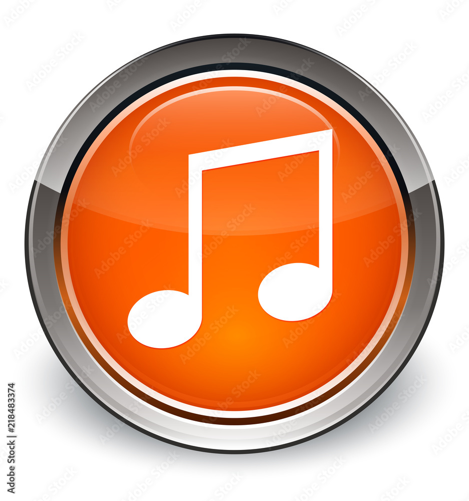 Music icon optimum orange round button Music icon optimum orange round button