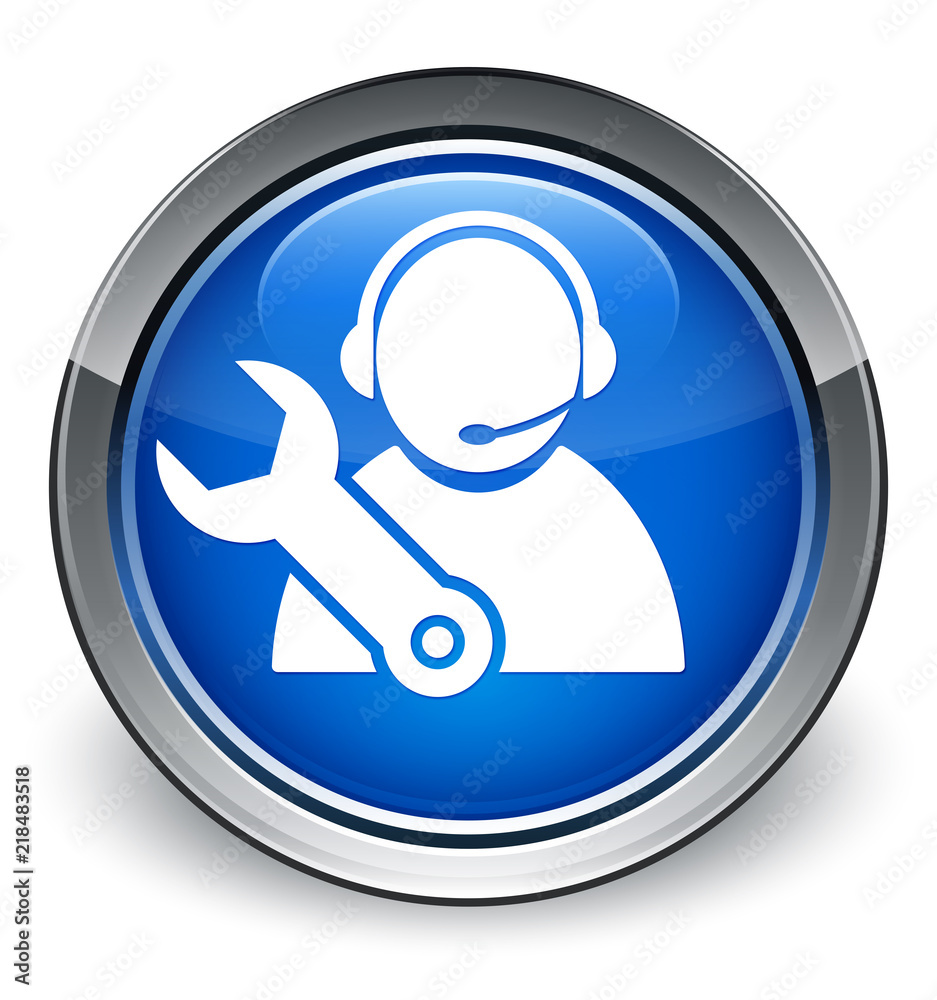 Tech support icon optimum blue round button Tech support icon optimum blue round button