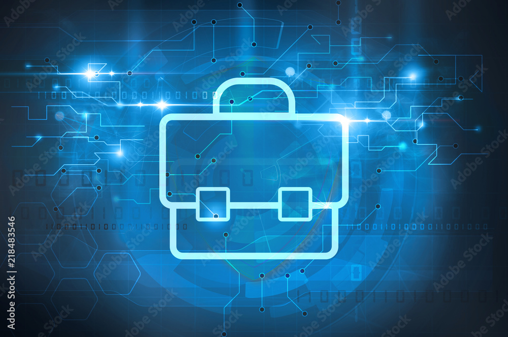 suitcase symbol on technology background suitcase symbol on technology background
