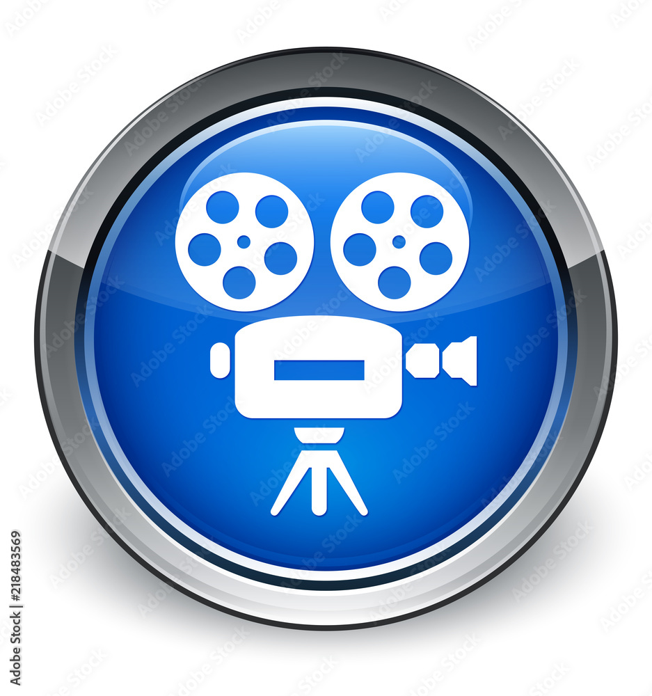 Video camera icon optimum blue round button Video camera icon optimum blue round button