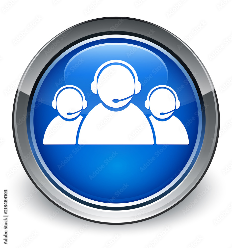 Customer care team icon optimum blue round button Customer care team icon optimum blue round button