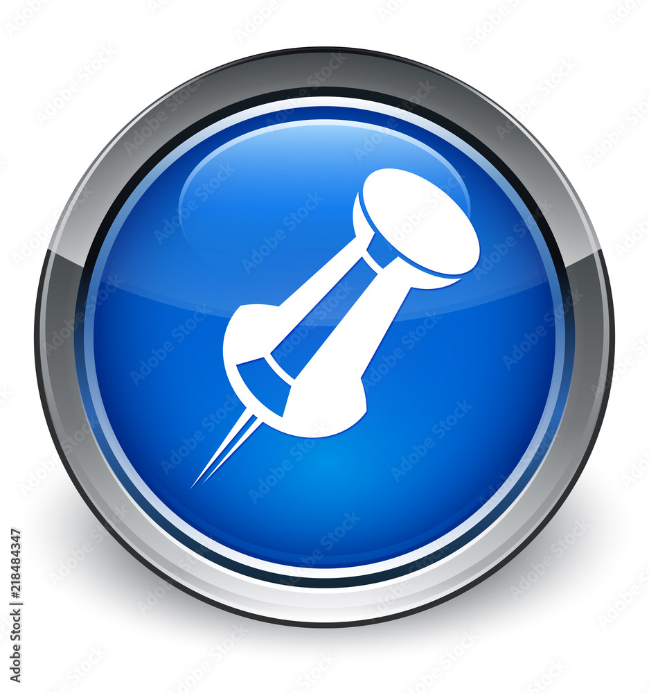 Push pin icon optimum blue round button Push pin icon optimum blue round button
