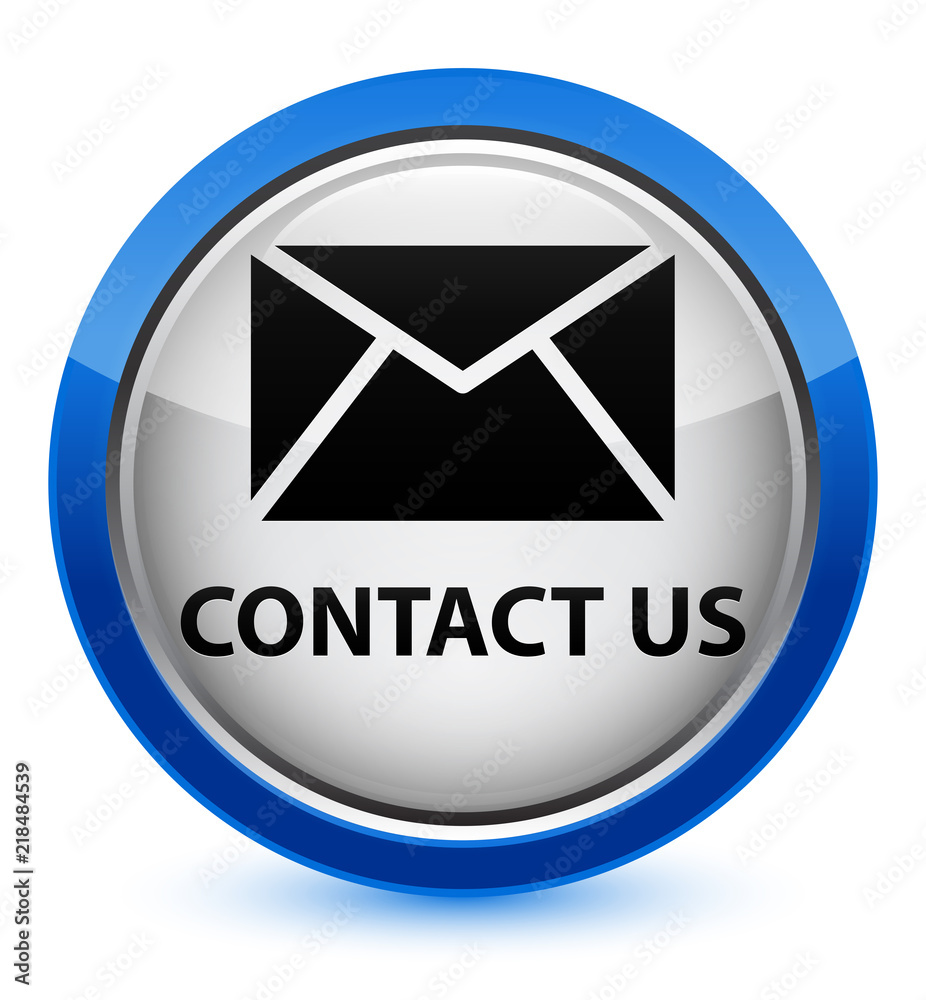 Contact us (email icon) crystal blue round button Contact us (email icon) crystal blue round button