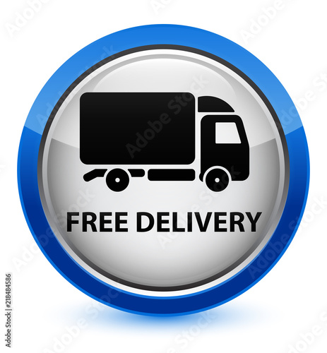 Free Download Free delivery crystal blue round button - GFXLoad