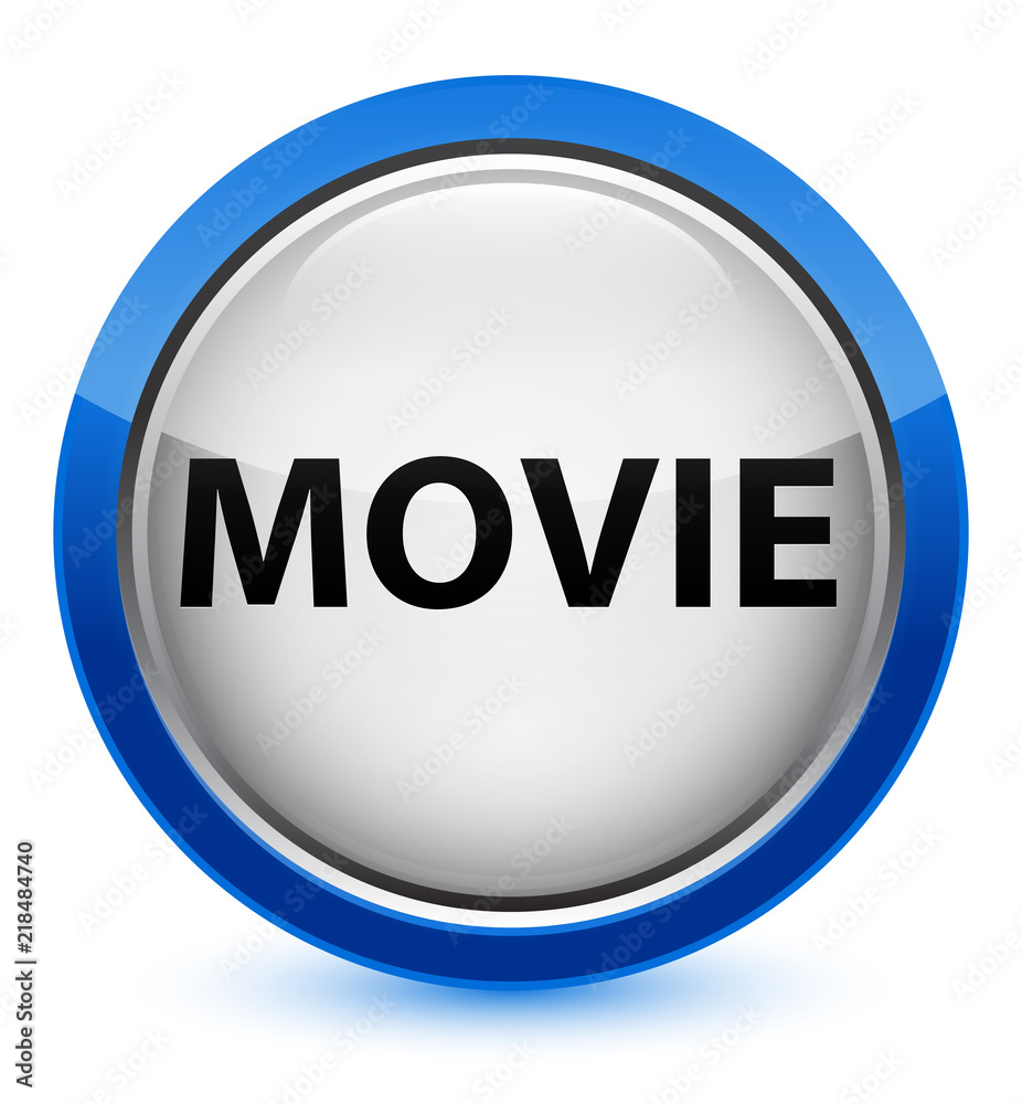 Movie crystal blue round button Movie crystal blue round button